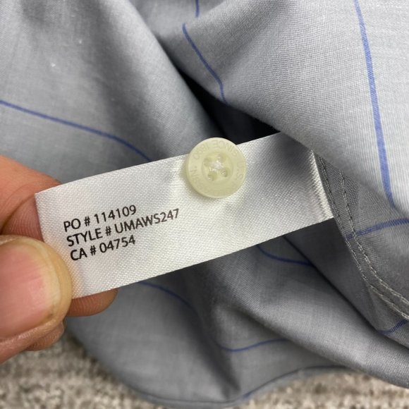 US Polo Assn. Shirt Men Small S Gray Blue Striped Button Down Short Sleeve - Picture 6 of 11